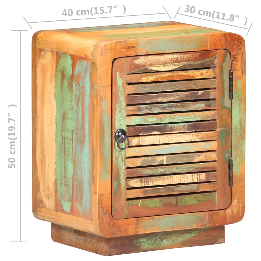 vidaXL Bedside Cabinet 15.7"x11.8"x19.7" Solid Reclaimed Wood