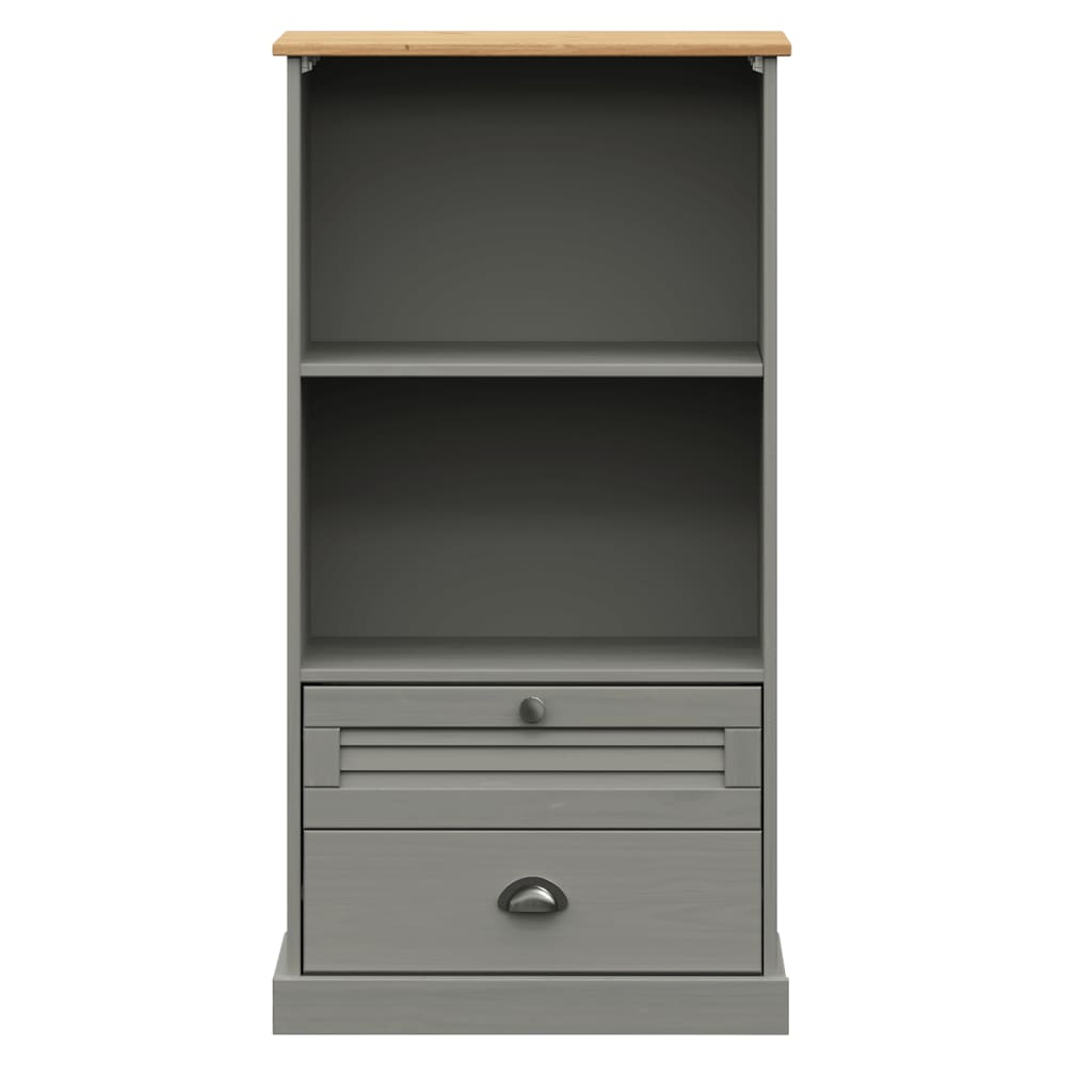 vidaXL Bookcase Storage 2 Tier Bookshelf with Drawers VIGO Solid Wood Pine