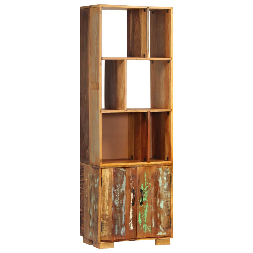 vidaXL Bookshelf Decor Cabinet Book Cabinet with 2 Doors Solid Reclaimed Wood