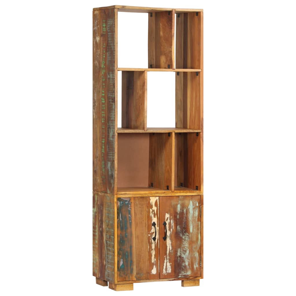 vidaXL Bookshelf Decor Cabinet Book Cabinet with 2 Doors Solid Reclaimed Wood