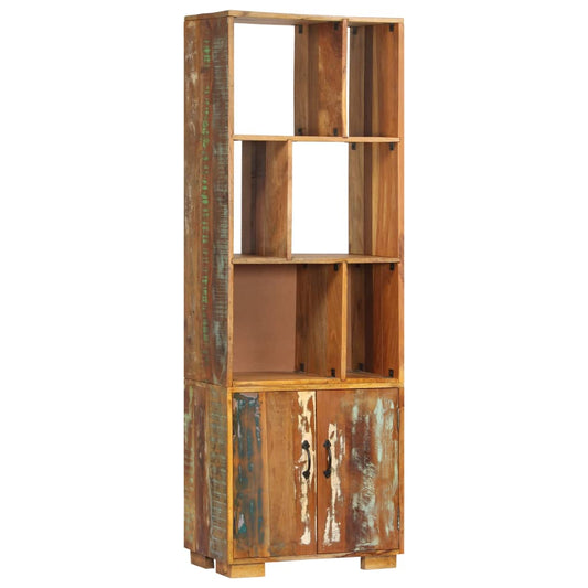 vidaXL Bookshelf Decor Cabinet Book Cabinet with 2 Doors Solid Reclaimed Wood