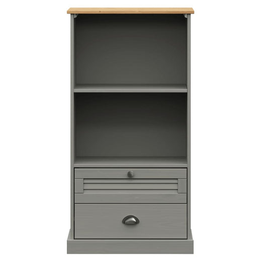 vidaXL Bookcase Storage 2 Tier Bookshelf with Drawers VIGO Solid Wood Pine
